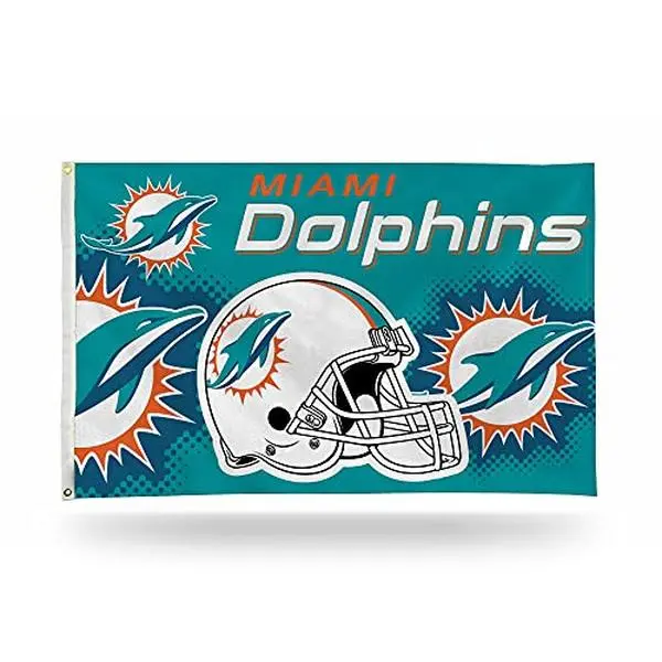 Miami Dolphins Team Logo Polyester Banner - Multi-Size Sports Collectible Flag with Fade-Resistant Dyes, Long-Lasting Brightness, Lightweight Design for Home Decor Banner, Garden Use