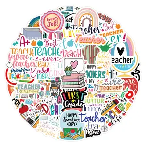 60 Pcs Teacher Personality Graffiti Stickers, Car Luggage Water Bottle Stationery Decals, New Style Decorative Stickers for Teachers