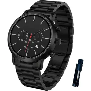 Watches for Men Analog Quartz Chronograph  Adjustable Stainless Steel Band Fashion Business Work Casual  Designer Dress Watch with Calendar Cool Gifts for Men