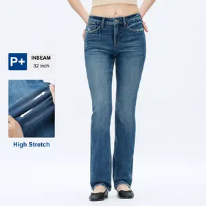 Plus Size Regual Women's Mid-Rise Straight Leg Jeans Soft Stretch Denim Pants Classic Denim Pants For Daily Wear Cotton Spandex Womenswear Bottom Everyday Fit Polyester Style  Viscose #TikTokShopHolidayHaul