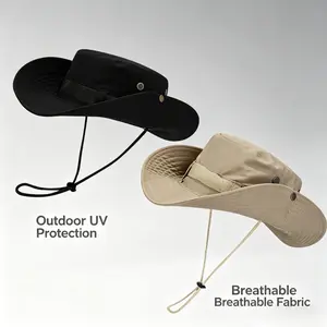 2-Pack Wide Brim Safari Boonie Hats for Adults, UPF 50+ Outdoor Sports & Outdoor Accessories with Straps for Fishing, Hiking Protection, Accessories Adults Straps