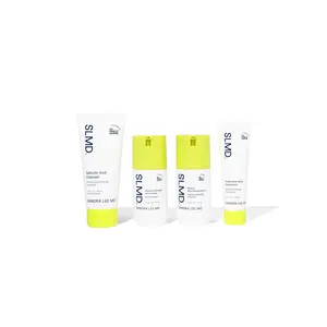 SLMD Skincare Acne System - 3-Step Set for All Stages of Acne with Powerful Ingredients Cleanser Gel Benzoyl Cream Retinol Serum Hyaluronic Acid