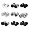 Stainless Steel Stud Earrings, Fashionable Styling Fake Gauge Earrings for Men & Women, Guys, Round Cheater Plug Earrings, Faux Gauges Ear Tunnel, Mens Earrings, Jewellery