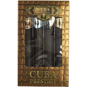 Cuba Variety Set-4 Piece Variety-Prestige Set-Includes Classic, Black, Platinum & Legacy And All Are Edt Spray 1.17 Oz For Men