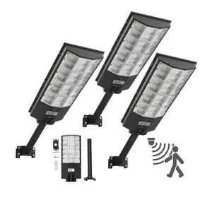 【Summervibes】VEVOR 8000W Solar Street Lights Outdoor, 450000LM, Commercial Parking Lot Lights Dusk to Dawn, LED Flood Security Lamp with Motion Sensor, IP65 Waterproof Outdoor Lighting, for Driveway Yard, 3 Pack