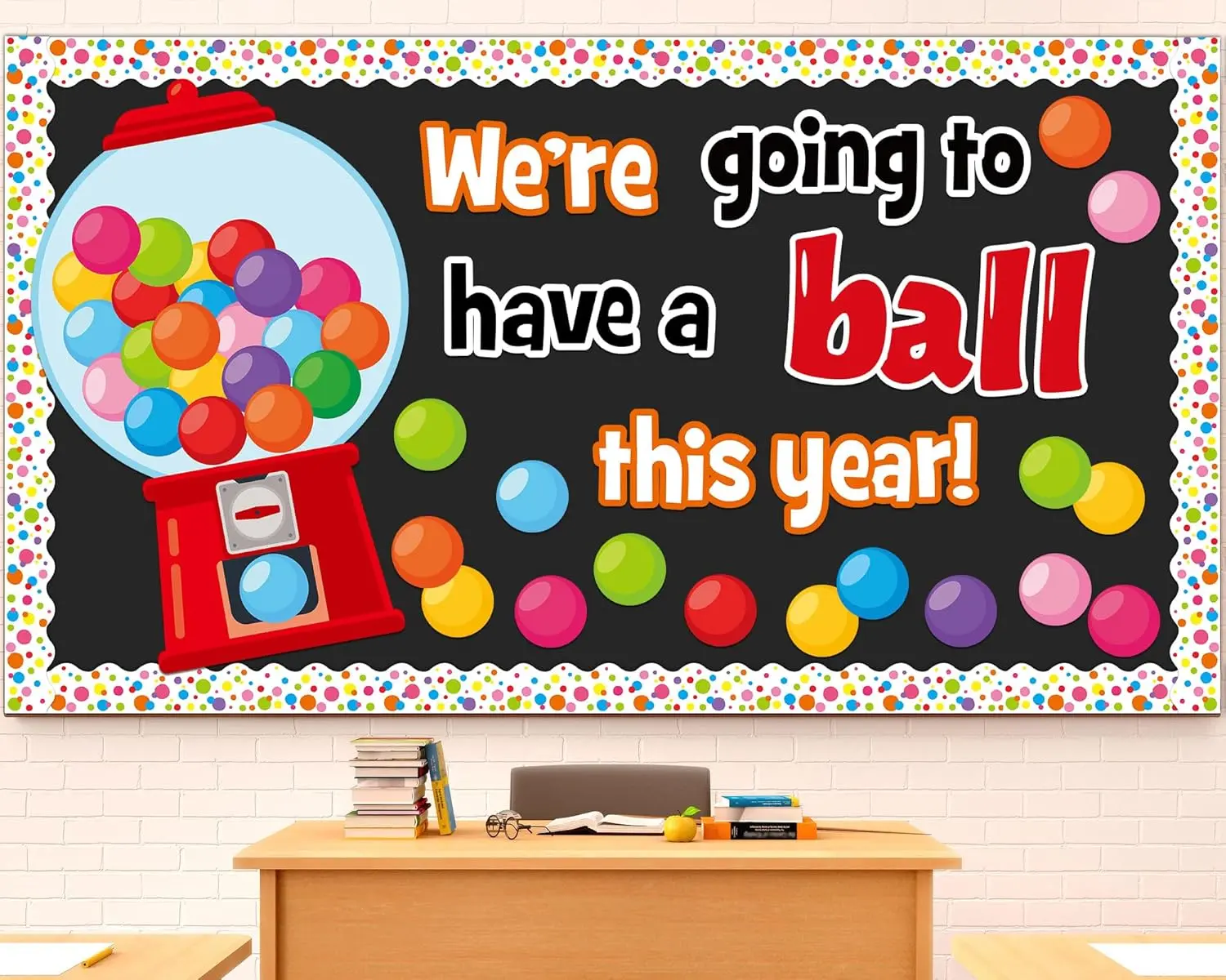 Gumball Machine Bulletin Board Set Colorful Bubble Gumballs Bulletin Board Bubble Gumball Cutouts for Back to School Welcome Candy Theme Classroom Educational Learning Activities Decoration