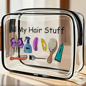 Large Capacity High-Quality PVC Travel Storage Bag, Zipper Closure, Lightweight Anti-Fading Makeup Wash Bag, Travel Beauty Bag, Cosmetic Pouch, Easy Clean Design, Travel Cosmetic Bags