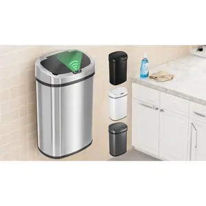 Smart Sensor Hands-Free Trash Can,13 Gallon Oval Touchless Sensor Trash Can with Odor Filter, Fingerprint Resistant Stainless Steel, 50L Automatic Kitchen Waste Bin, Smart Hands-Free Motion Activated Lid, Quiet Soft Close