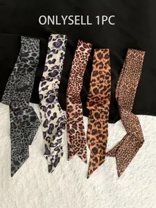 New Women's Elegant Leopard Print Polka Dot Scarf, Casual All-Season Accessory, Suitable for Thick Hair, Simple Headband, DIY Bag Decor