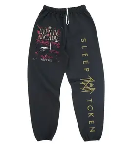 SLEEP TOKEN Sweatpants Menswear Classic Fit with Covered Elastic Waistband & Tear Away Label