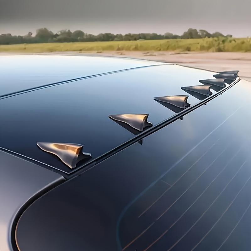 6-Pack Universal Car Roof Shark Fin Spoilers | Aerodynamic Decorative Fins for Sedan, SUV & Truck, Durable Lightweight ABS Exterior Accessories for a Sporty Look & Improved Airflow on Winter Drives