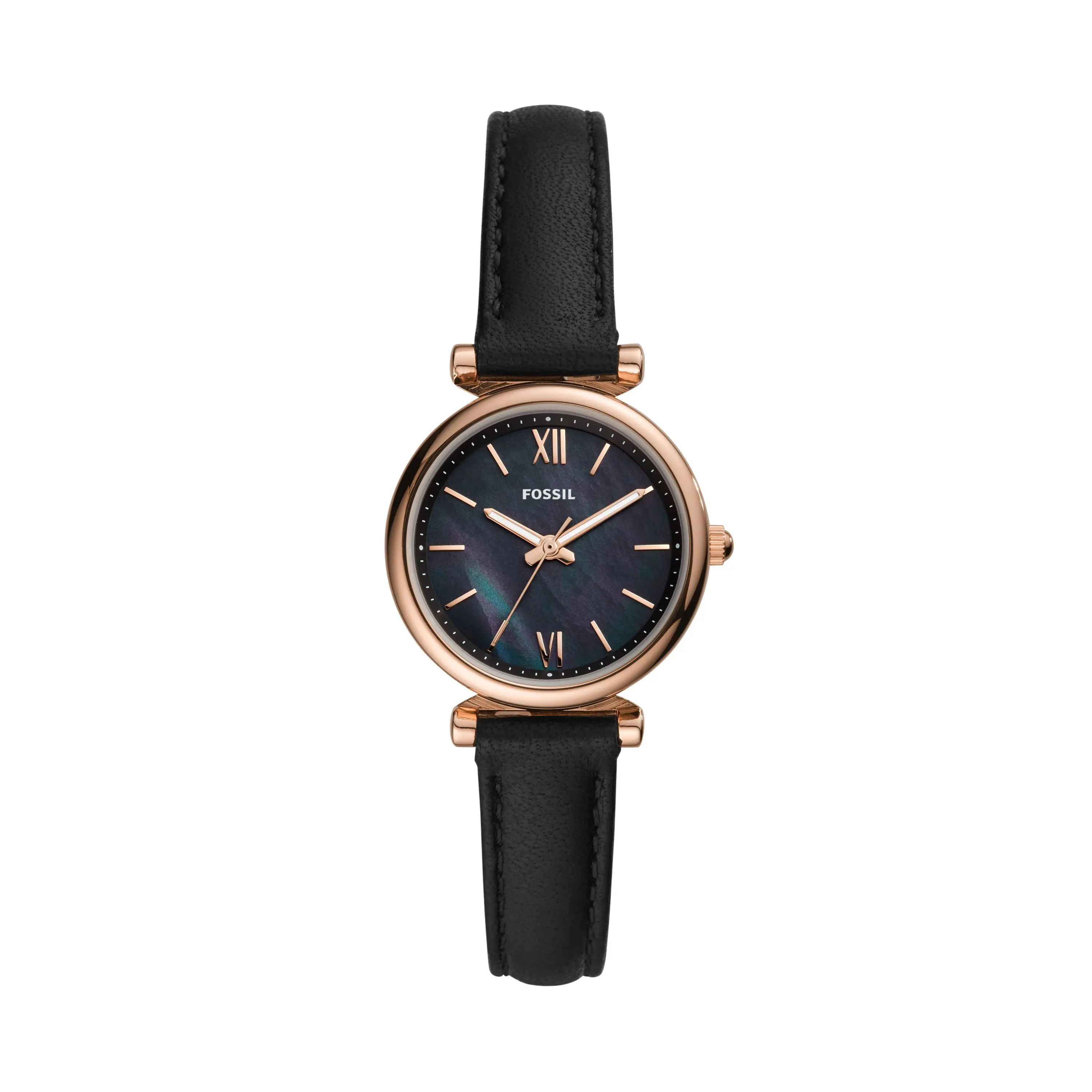 Fossil Women's Carlie Mini 28mm Three-Hand, Rose Gold-Tone Stainless Steel Watch