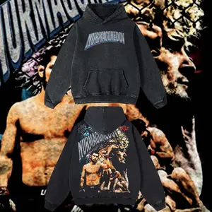 Reality.Wear Limited Nurmagedov - UFC Hoodie Tshirt Acid Washed Heavyweight Cotton Tshirt, 100% Cotton retro Washed anime t-shirt, vintage streetwear tee, Y2K graphic top