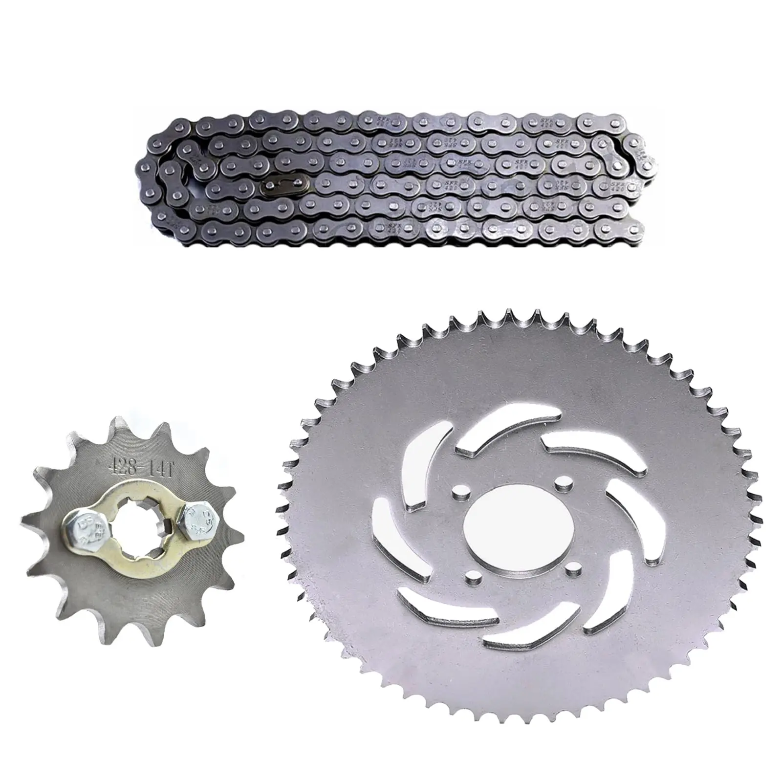 428 14T 17mm Front Sprocket + 56 Teeth 52mm Rear Sprocket Cog for Dirt Pit Bike ATV Go Kart Offroad Motorcycle Taotao Apollo SSR TTR SDG Orion 110cc 125cc 150cc