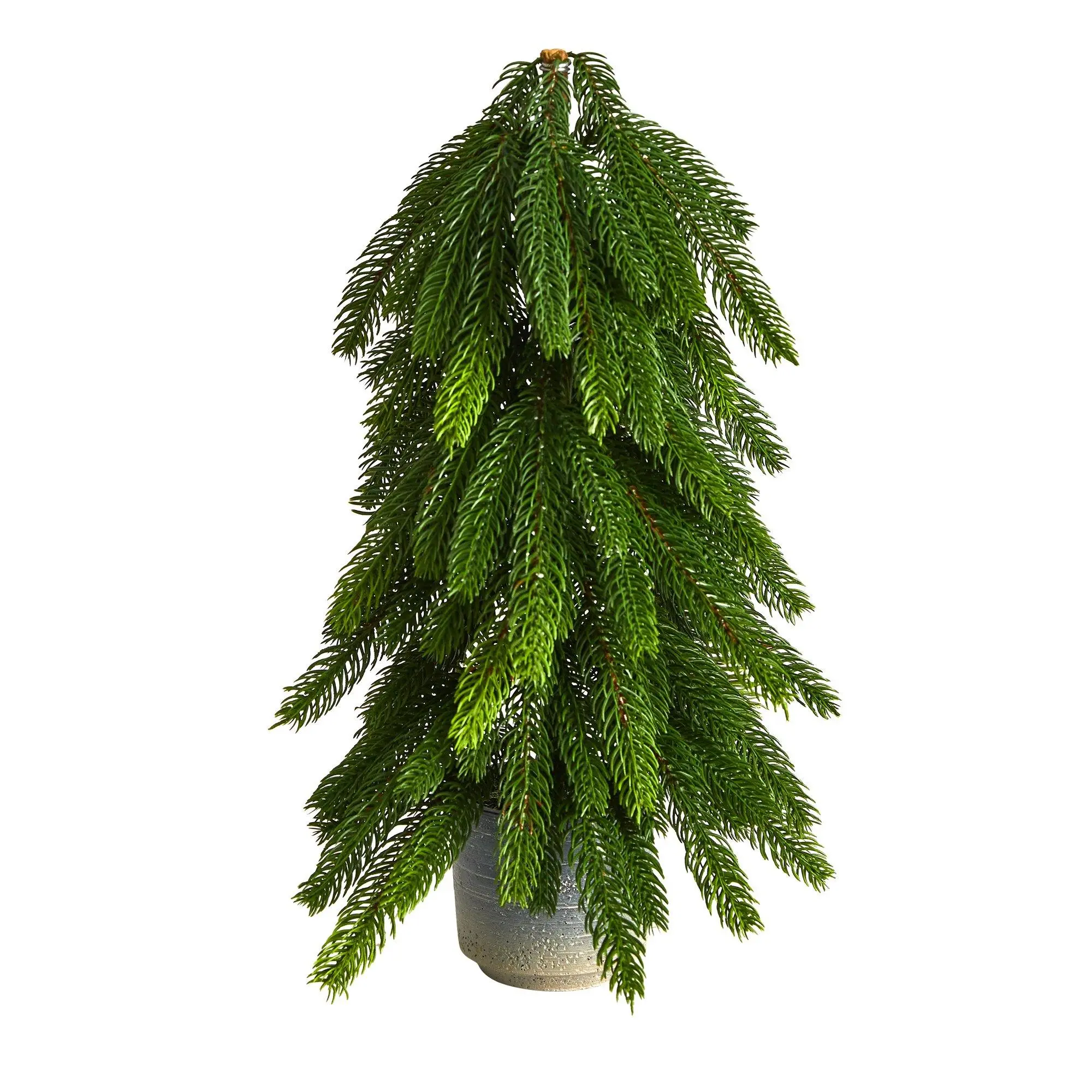 17” Standing Pine Artificial Christmas Tree - Light-Up Tabletop Decor with Thick Branches, Ornaments, Planter Base, Desktop Size for Kid Room (Home Decor Supplies), Lighted