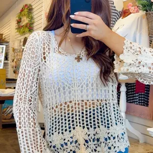Crochet long sleeve top