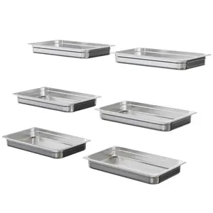 【GARVEE】6-Pack Stainless Steel Steam Table Pan Set - Full Size 2.5-Inch Deep Anti-Jamming Hotel Food Pans | Oven Safe Commercial Kitchen Pans for Catering, Buffets, and Salads