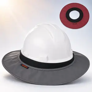 BARHAR 41cm Wide Clip-On Helmet Sun Brim for Climbing Helmets & Hard Hats, Lightweight Water-Resistant Sun Protection for Rope Access & Outdoor Work