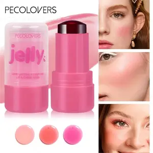 1pc Jelly Lip & Cheek Tint, Glossy, Long-Lasting And Buildable, Hydrating Formula, Waterproof Cream For All Light Beige Tones, Suitable For Halloween & Christmas Looks