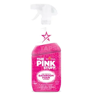 The Pink Stuff Miracle Bathroom Foam Cleaner, 30 fl oz – Now 20% More! Powerful Foaming Action for Showers, Sinks, Tubs & Tiles – Removes Soap Scum, Limescale & Grime with Ease