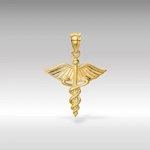 14K Gold Polished 3D Medical Pendant
