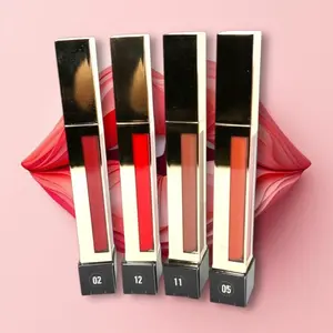 Labial Mate de Alta Calidad - Premium Lipstick Set with 4 Shades for Everyday Wear Gloss Makeup Cosmetic Lipgloss Glossy Lip Care
