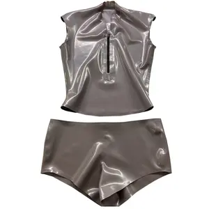 Pure Natural Latex Short-sleeved suit