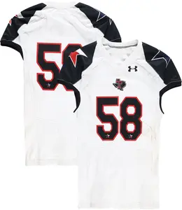 Texas Tech Red Raiders Team-Issued #58 White and Black Jersey from the 2013 NCAA Football Season - Size 46