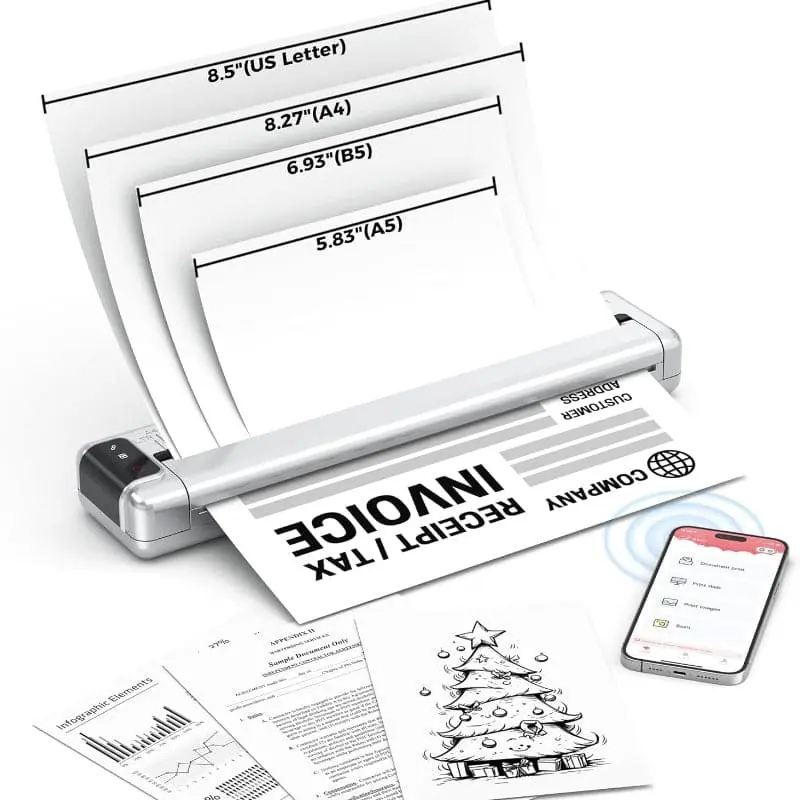 Phomemo Q302-SRB Ultra High Dpi Wireless Portable Thermal Printer - Silver