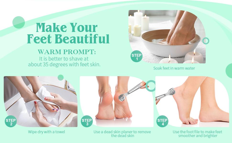 52-Piece Callus Shaver Set with Replacement Blades and Foot File