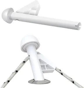 DL Fender Rod Holder For Boat Fenders - Effortless Fender Management With Versatile Boat Docking Tool - Multifunctional Fender Adjuster Holder Also Doubles as Boarding and Exiting Handle - White