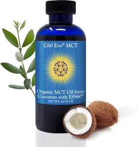 C60 Evo MCT Oil from Coconuts with C60 ESS60, Immune Support, Sleep Aid Rich in Antioxidants, Flexibility and Joint Support Supplement, Promotes MCT Wellness for Energy Boost