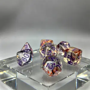 Transparent Resin Numbered Die, and Blue Thread, Perfect for Gaming Needs, Durable and Stylish Design