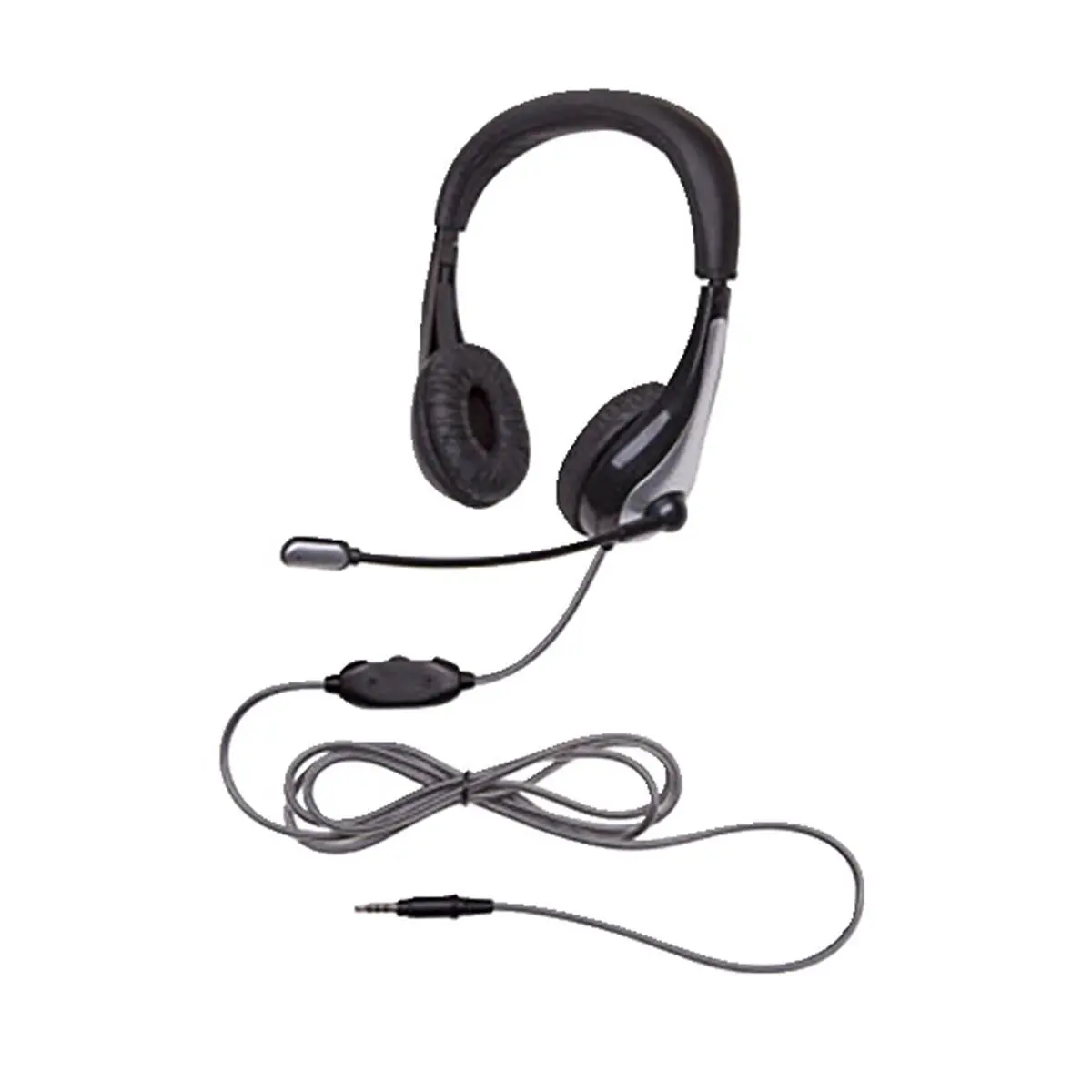 Califone 1609576 1025MT Neotech Headset with Gooseneck Microphone, Black & Silver - 3.5 mm Plug