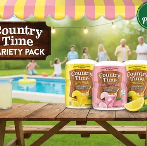 Country Time Lemonade Variety Pack 19 oz 3 Pack Drink Mix with Real Sugar & Vitamin C Beverage Powder