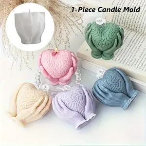 1PC 3D Heart Silicone Mold for Candle and Soap Making, Reusable DIY Craft Tool, Romantic Gift, Home Decor, Swirl Design