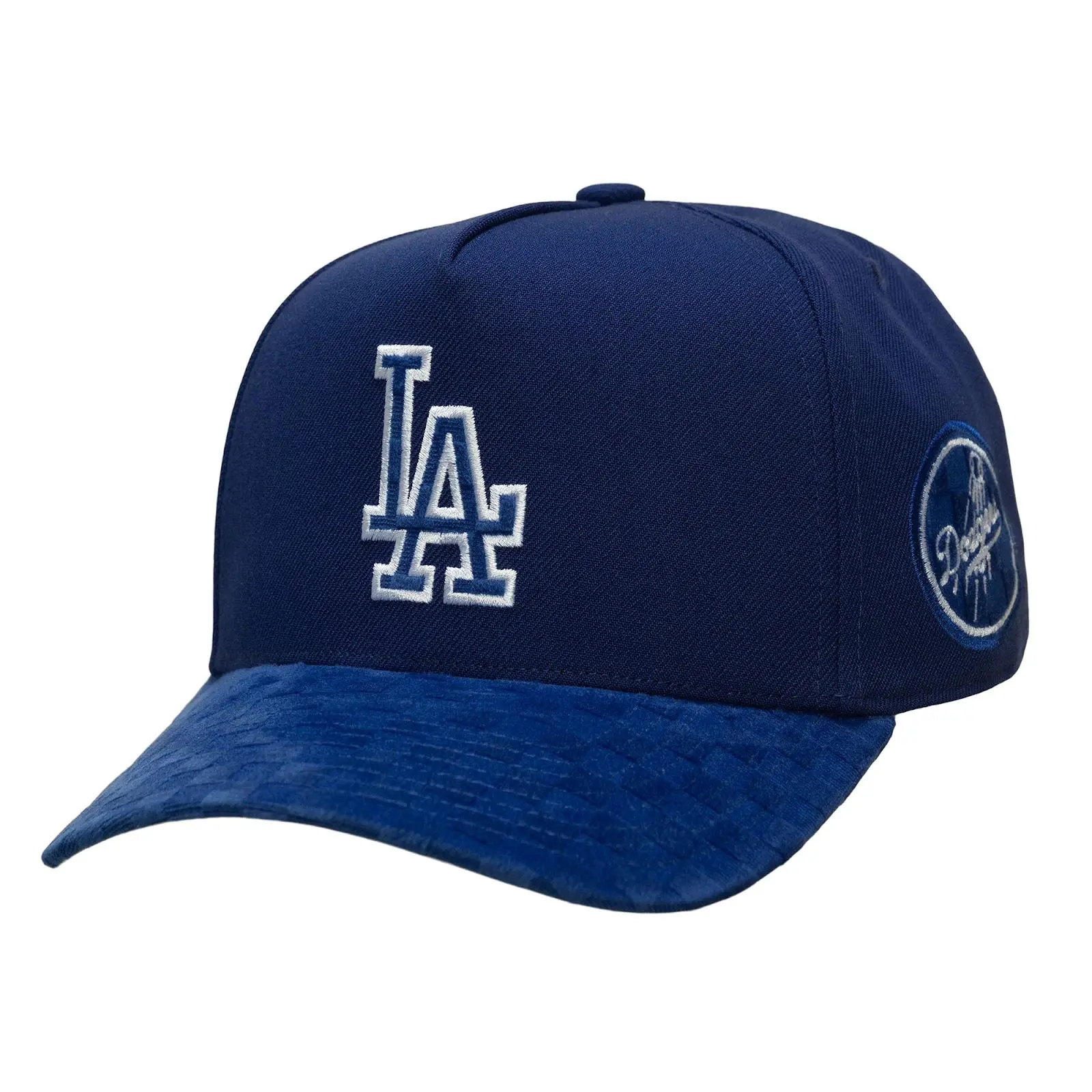 Los Angeles Dodgers Royal Check It Select It Pro Pinch Strapback Hat MLB Throwback Cap Adjustable Fan Gear Mitchell & Ness