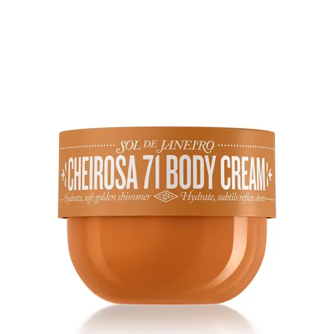 Sol de Janeiro Cheirosa 71 Limited Edition Body Cream - Lightweight Hydrating Moisturizer with Soft Golden Shimmer, Cozy Scent, All-Skin Moisture Support, Coconut-Containing Sheen for Body Care & Selfcare