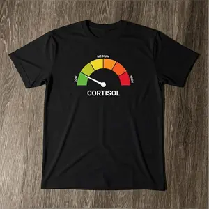 Men's 100% Cotton Heavyweight Short-Sleeve Round Neck Graphic T-Shirt - Streetwear Casual Clothes for Low Cortisol-Related Themes, Shortsleeve