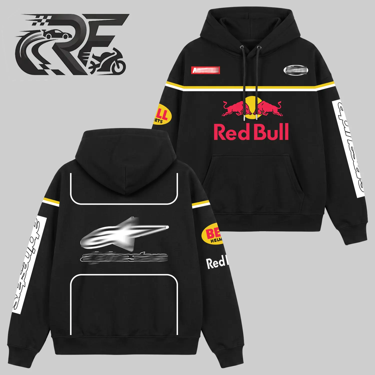 Red Bull x Stars Inspired Racing Hoodie, Motul Arai Bell Graphic Motorsports Sweatshirt, Motocross Off-Road Dirt Bike Biker Streetwear, Superbike Track Enthusiast Apparel, Vintage Motorcycle Racing Fan Gear Gift