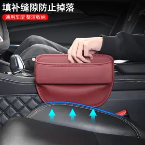 Car Seat Side Storage Box Car Interior Organizer Tray with Non Slip Mat for Phone Wallet Small Items Car Accessories for Auto Vehicles
