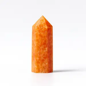 Sunstone Crystal Tower – Polished Hexagonal Point for Joy, Confidence & Vital Energy