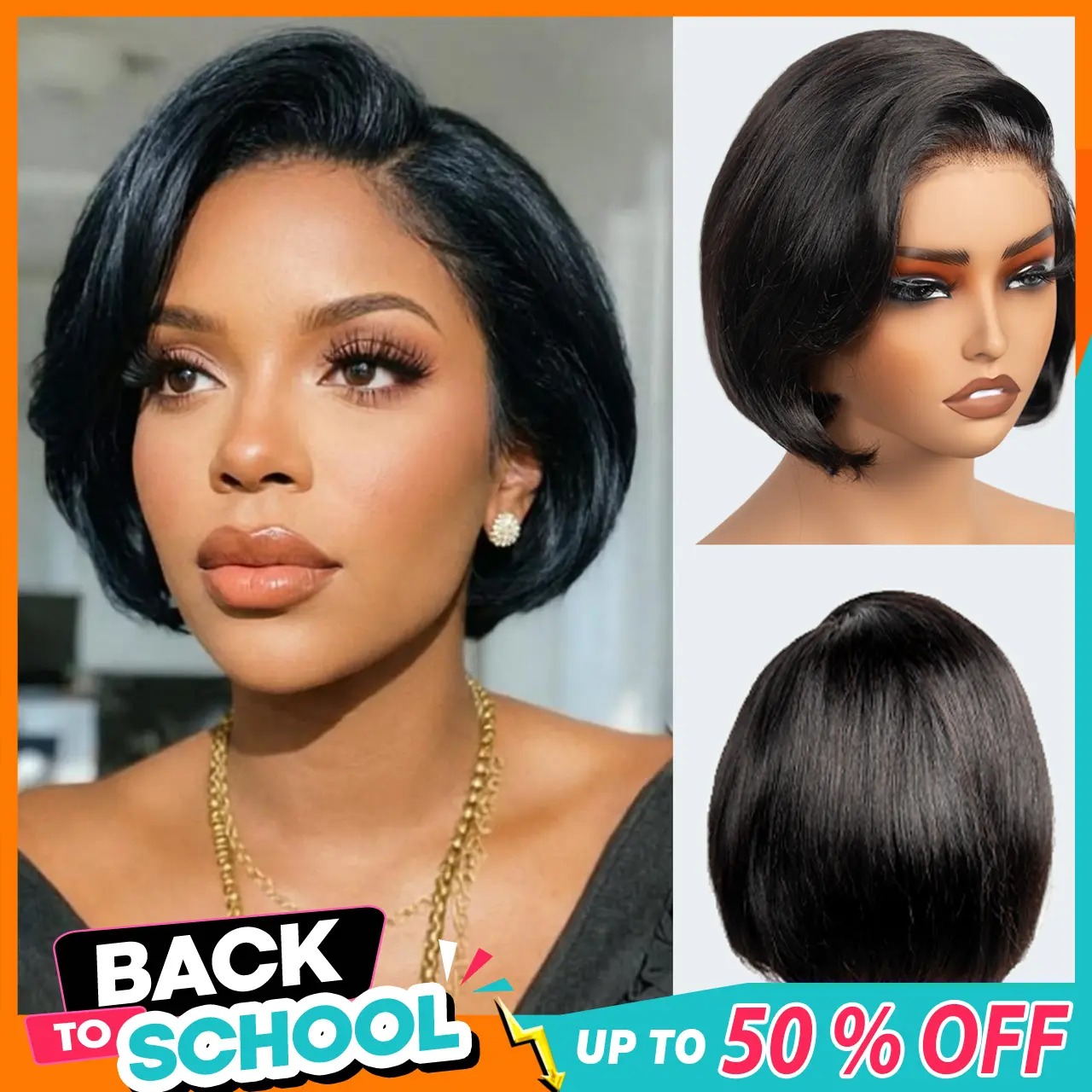 Charmanty Hair 100% Human Hair Glueless BOB Wig 7x6 Invisible Lace 8inch Pre-Cut Pre-plucked Pre-layed Baby Hair #TikTokShopBackToSchool