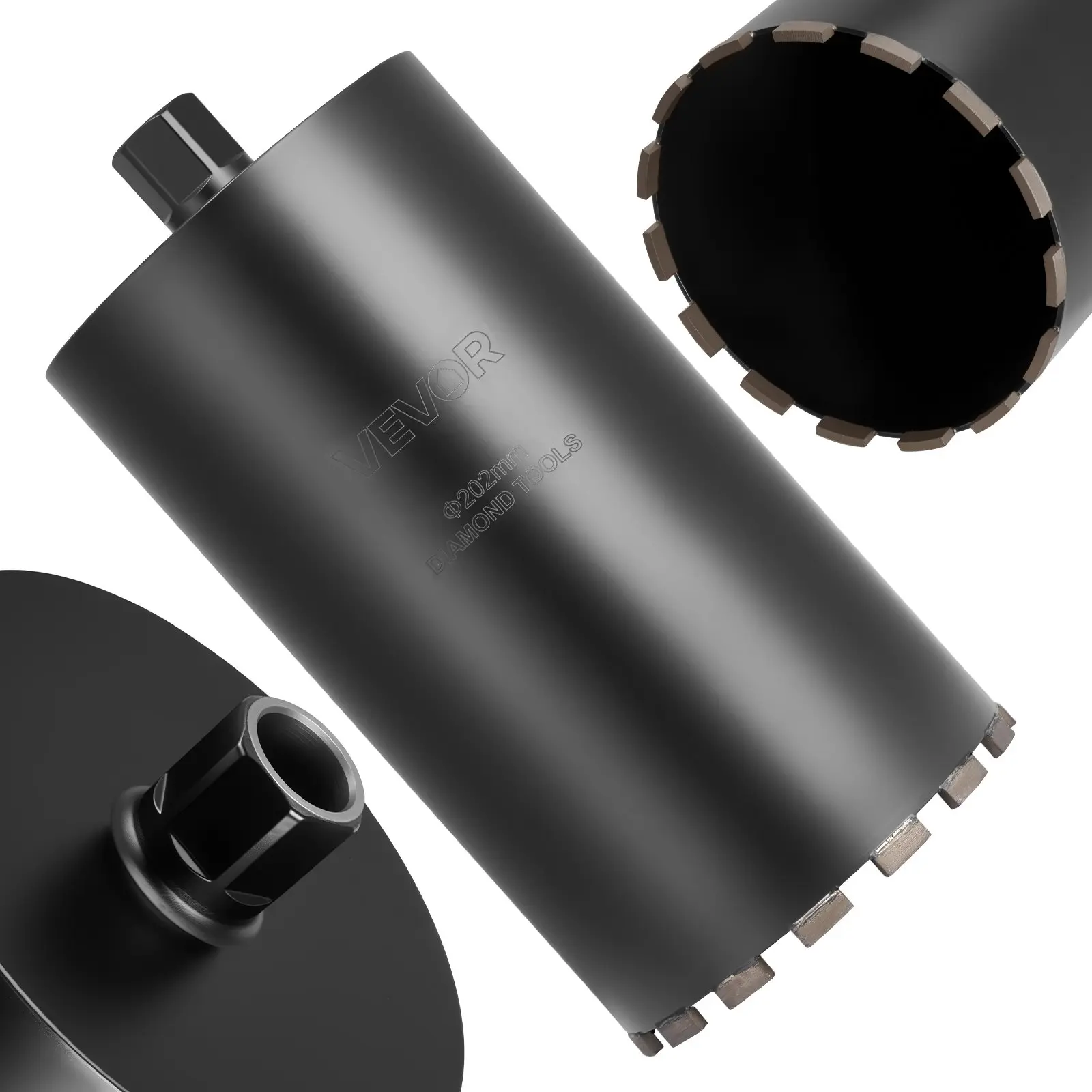 【DealsForYouDays】VEVOR Core Drill Bit, 8 inch Diameter, 14 inch Drilling Depth, 1-1/4 in-7 Internal Thread, High-Precision Welding Technology, Wet Diamond Core Bit for Reinforced Concrete, Red Bricks, and Masonry