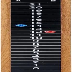 Steel Scoreboard Nailed on Beech Board with Magnetic Score Keepers for Cornhole and Other Games (17" 2.75" W)