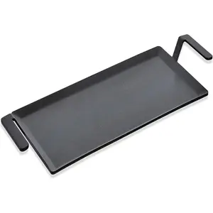 24'' Carbon Steel Griddle for Gas Grill, Double Burner Cooking Griddle Pan for Gas/Stovetop Oven/Induction Cooktop/Charcoal Grill, Professional Pre-seasoned Cookware
