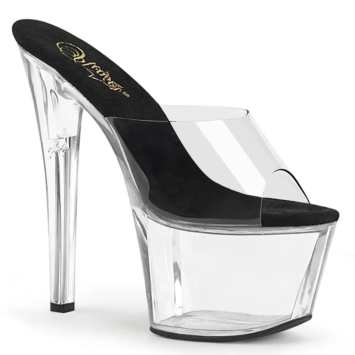 7 Inch Heel SKY-301 Clear Black Insole