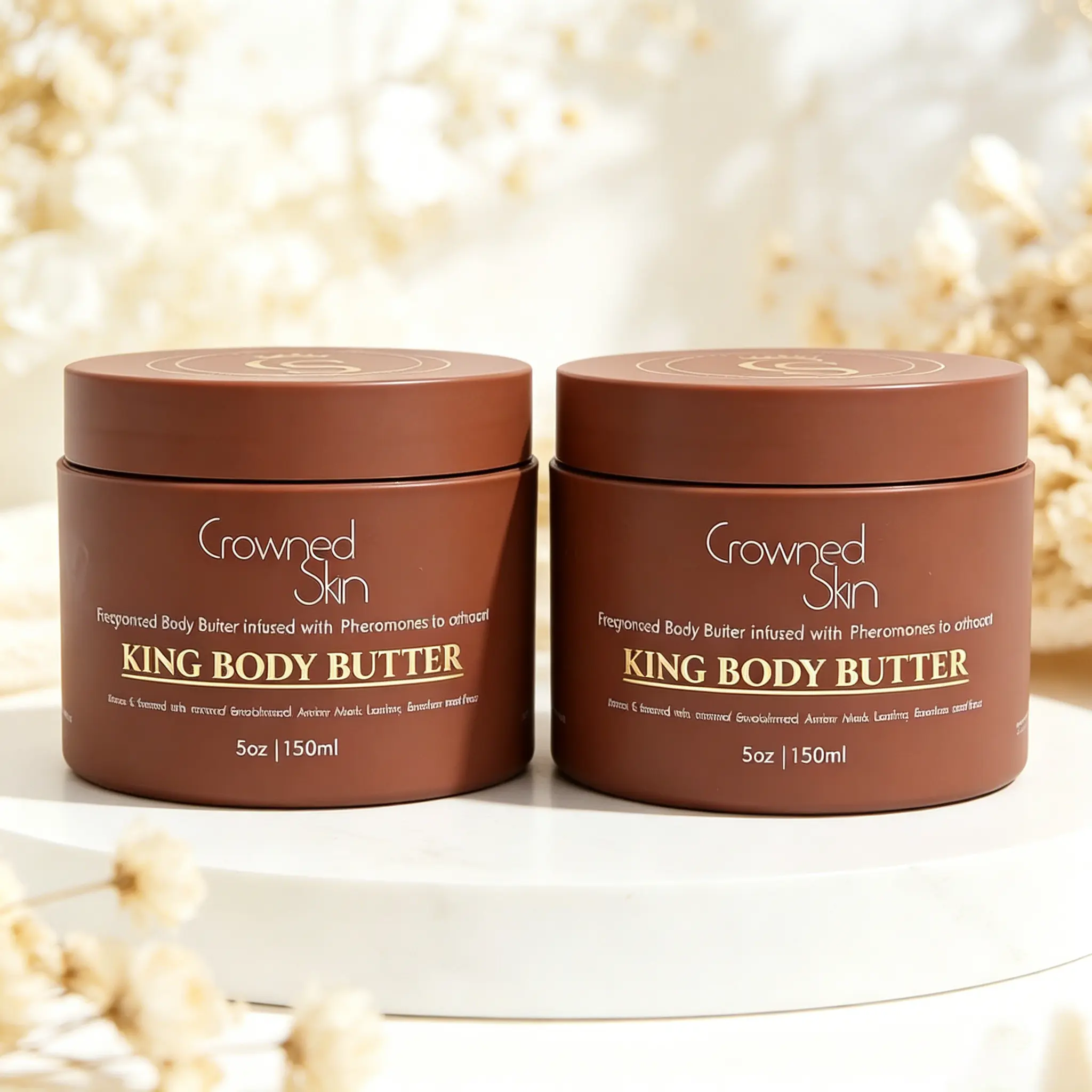 Crowned Skin King 150ml Men’s Daily Body Butter - Classic Fragrance & Pheromone Infused, Deeply Hydrates Dry Skin with All-Day Long-Lasting Scent