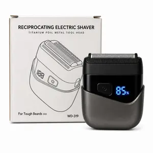 Men's reciprocating electric shaver, portable USB charging, waterproof full body washing, floating dual blade head,