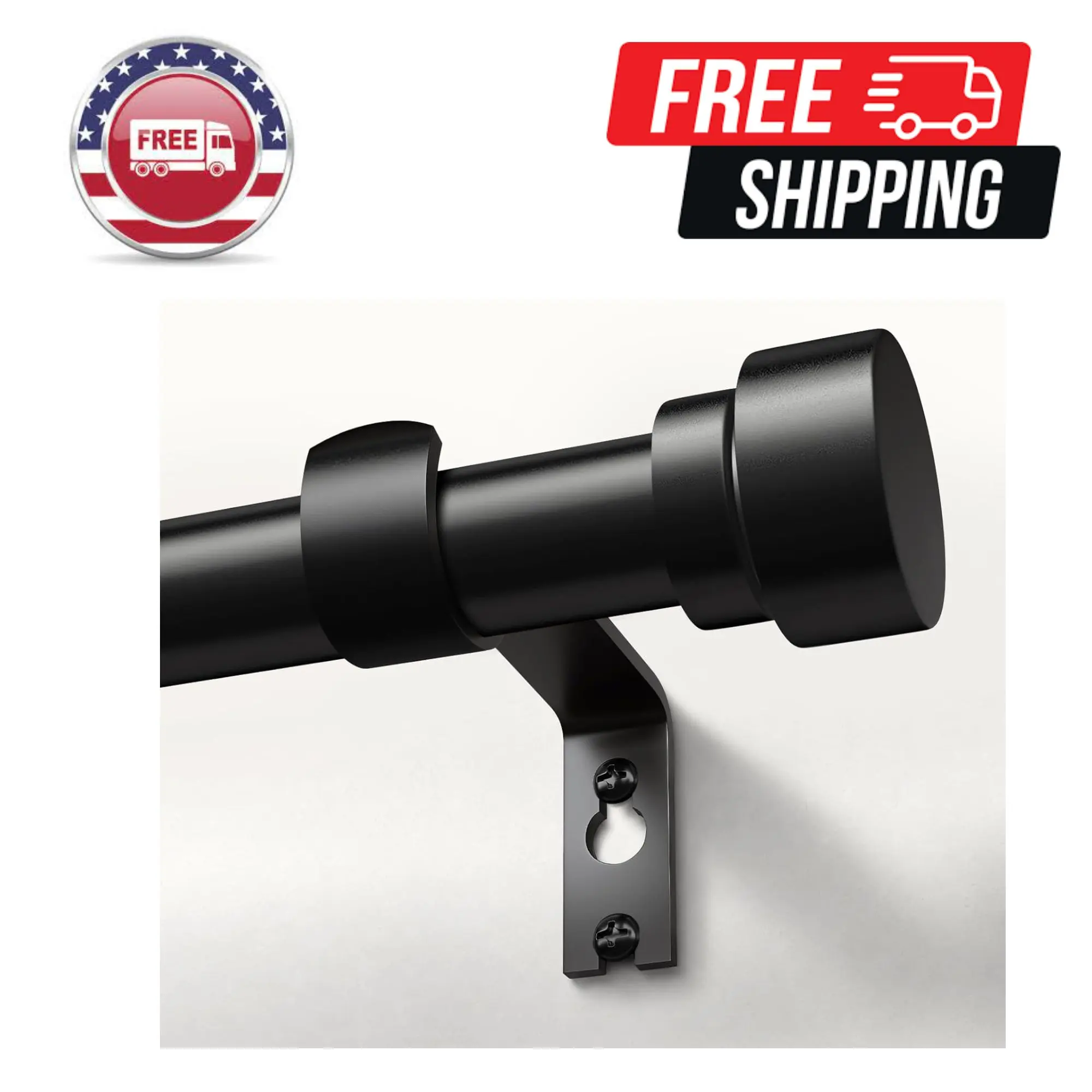 Black Curtain Rods for Windows 66 to 120 Inch